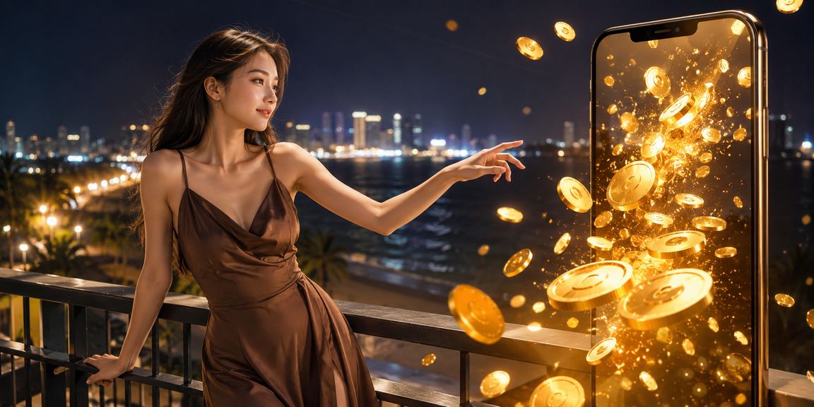 Người dùng tại Cồn Đảo ngồi cà phê kiểm tra rebate bonus trên ứng dụng 10105